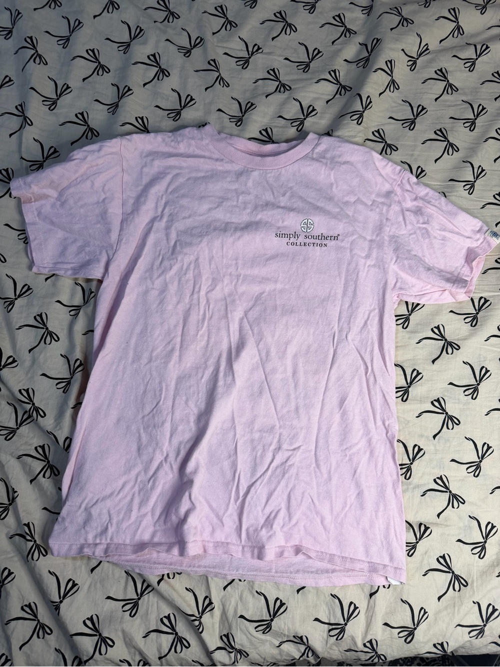 🇺🇸 Simply Southern happy Easter Pink Logo Tee youth medium